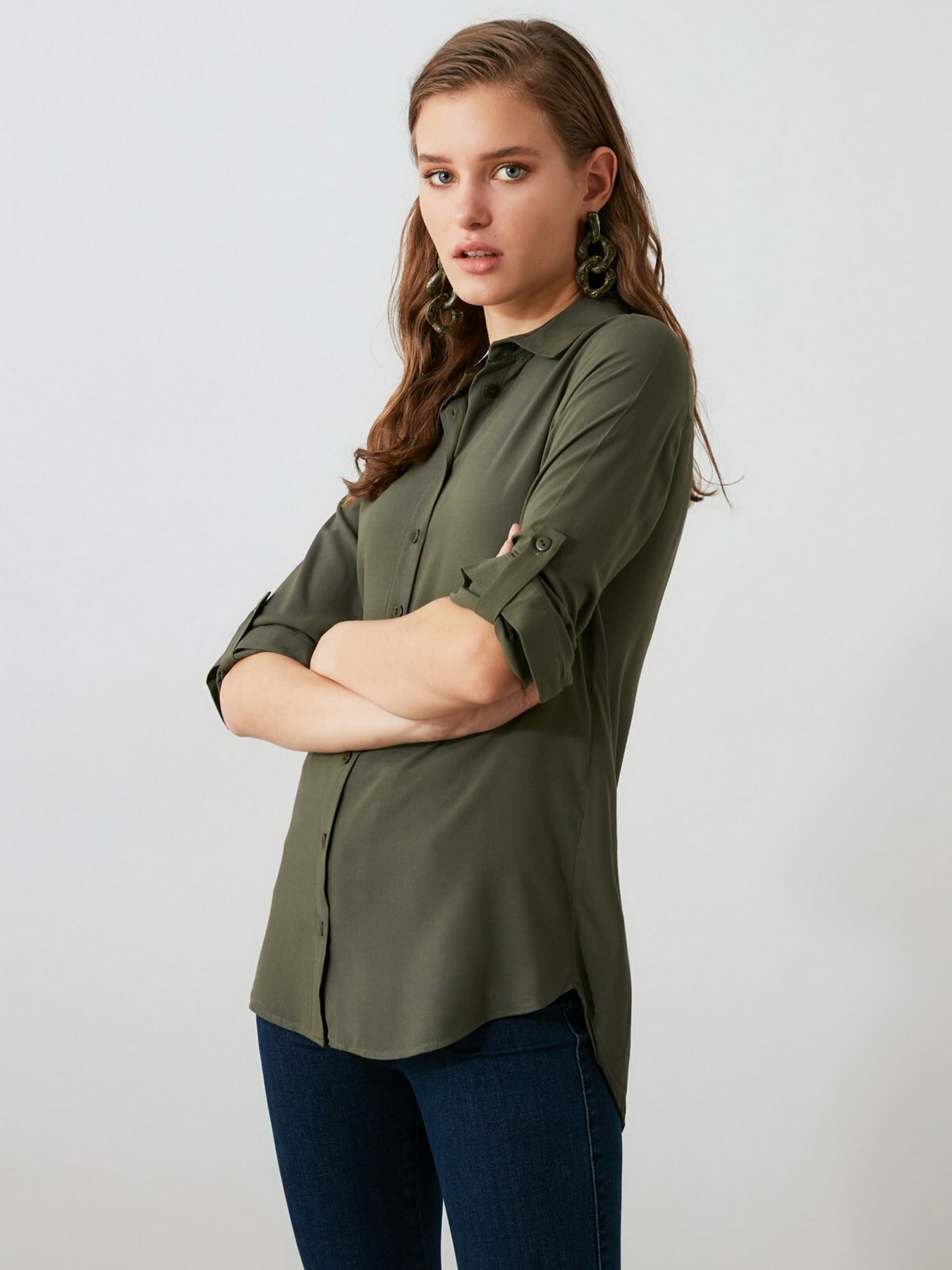 Рубашки Trendyol модель TWOSS19ST0226/Haki Фото