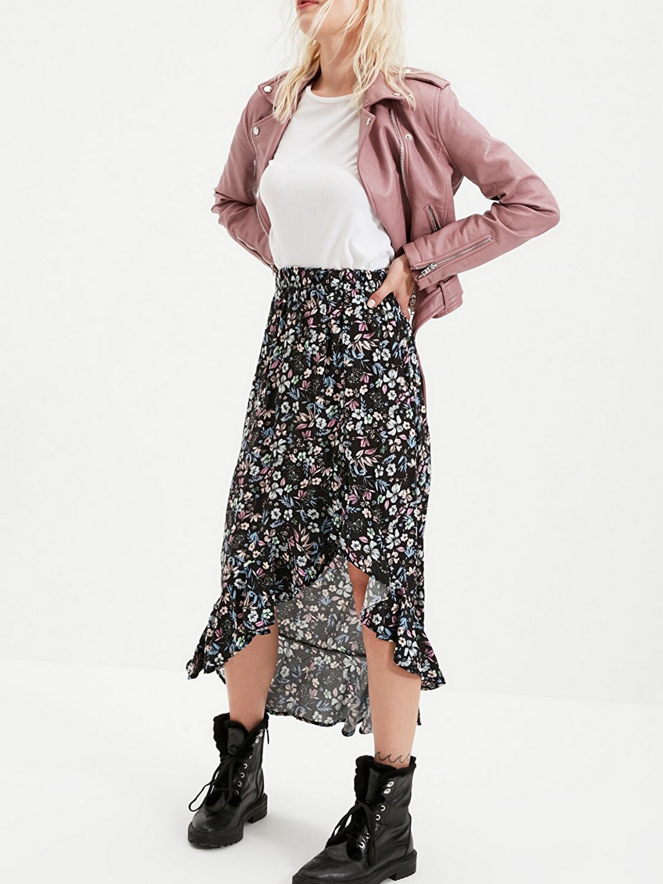 Юбки Trendyol модель TWOSS20ET0166/Mor Фото