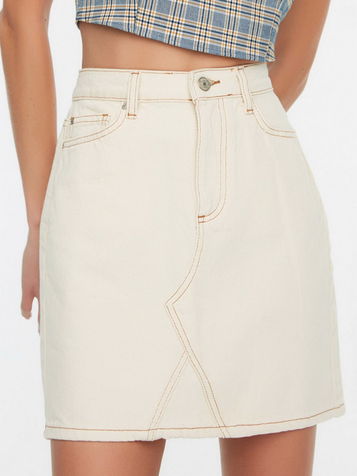 Юбки Trendyol модель TWOSS20ET0181/Ekru Фото