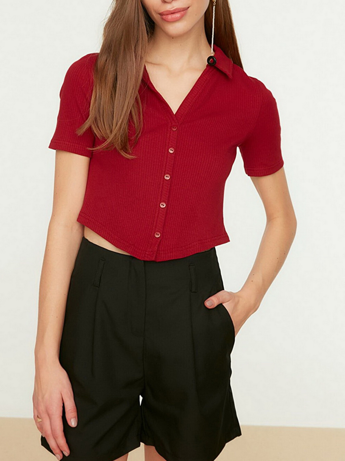 Топ Trendyol модель TWOSS22BZ0522/Bordo Фото