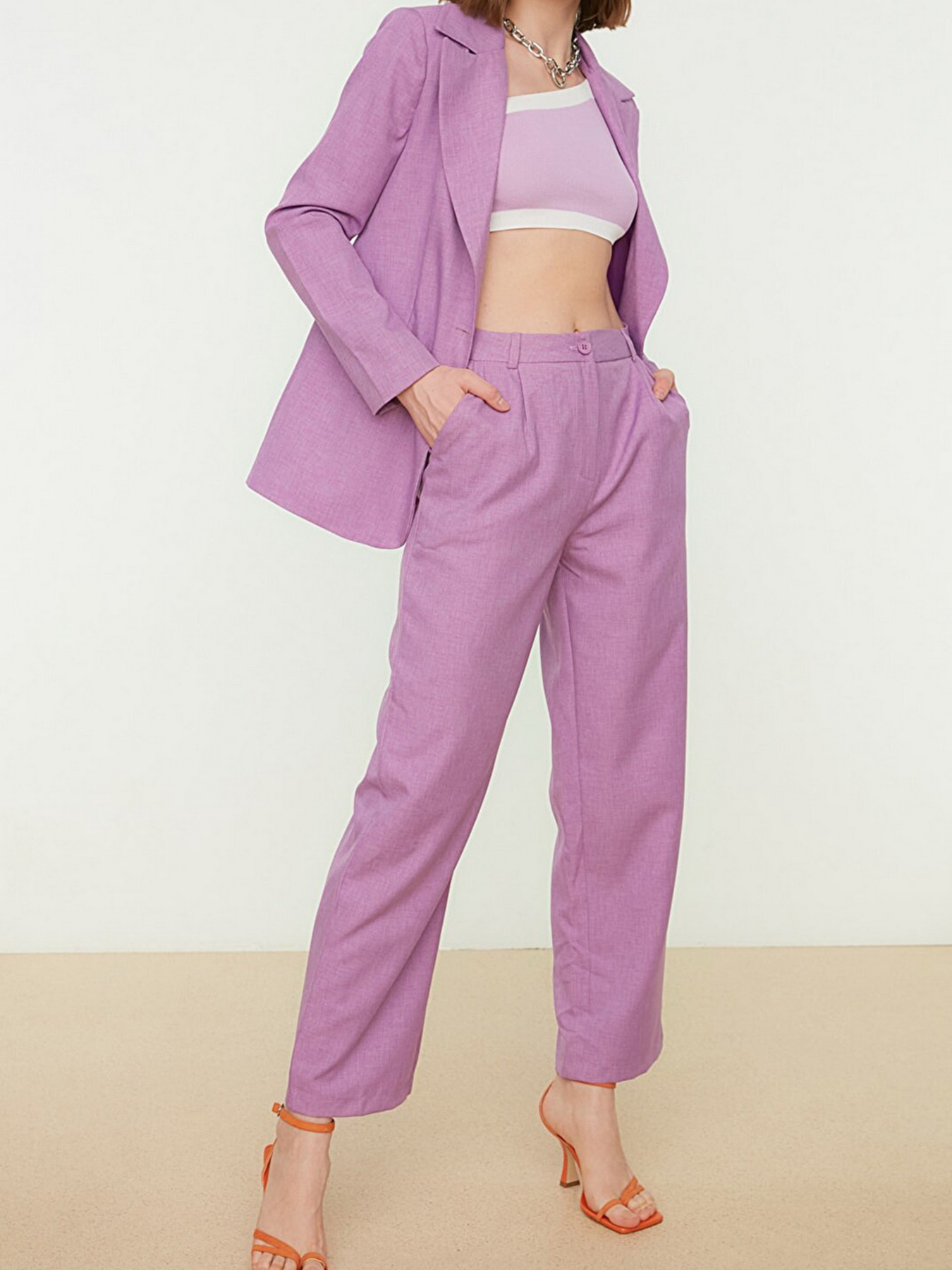 Брюки Trendyol модель TWOSS22PL0062/Lila Фото