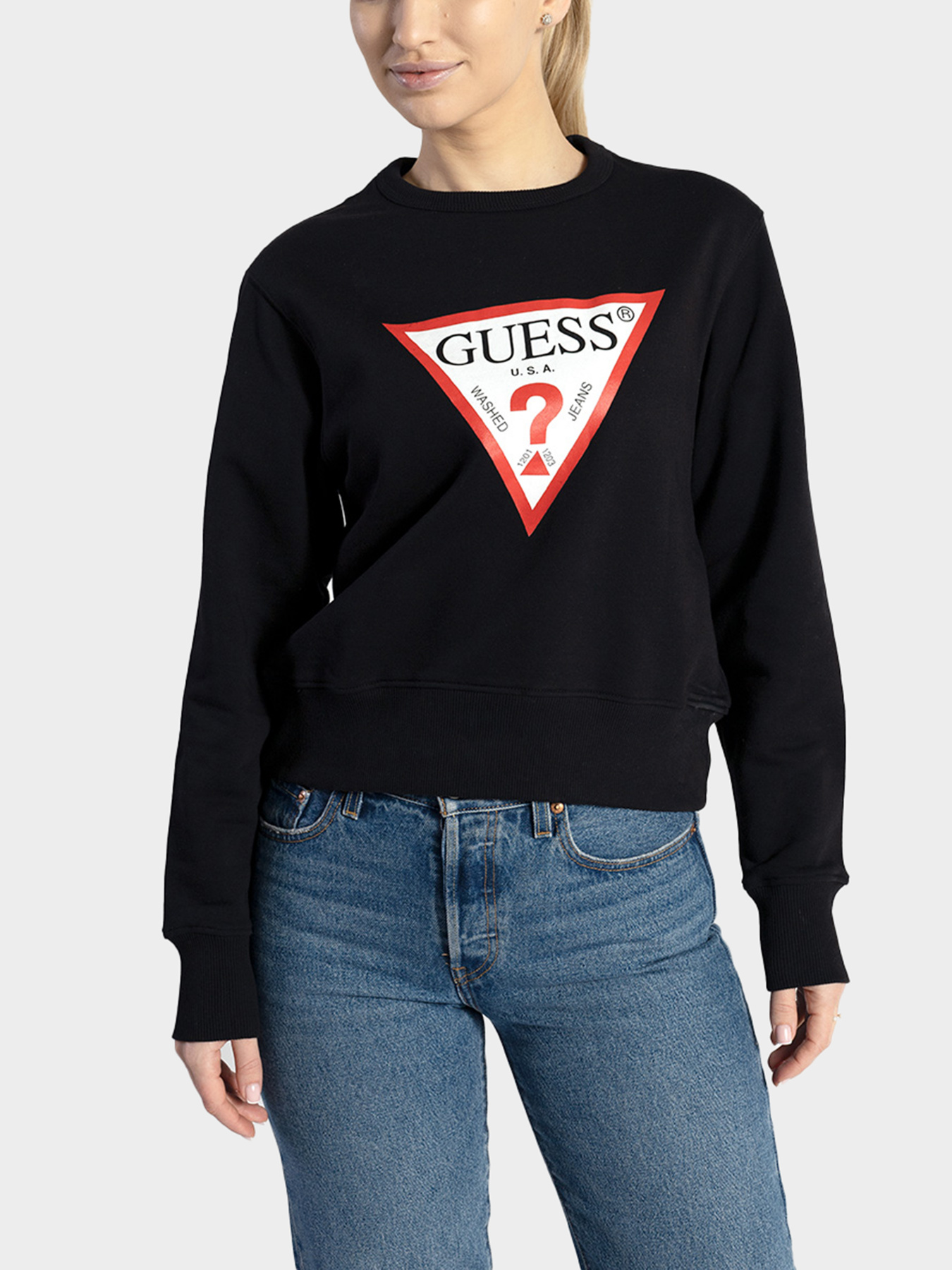 Худи и свитшоты GUESS модель W2YQ16-KBA10-JBLK Фото