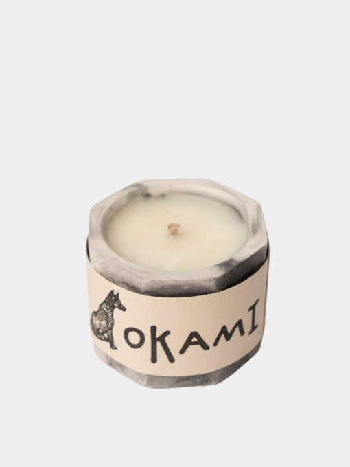 «Карамельный попкорн» Okami, ароматическая свеча серый мрамор, 35 мл Okami модель 792649108079 Фото