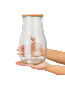 Банка стеклянная формы тюльпан с крышкой 2.7 литров - набор Weck модель 739-4 Фото
