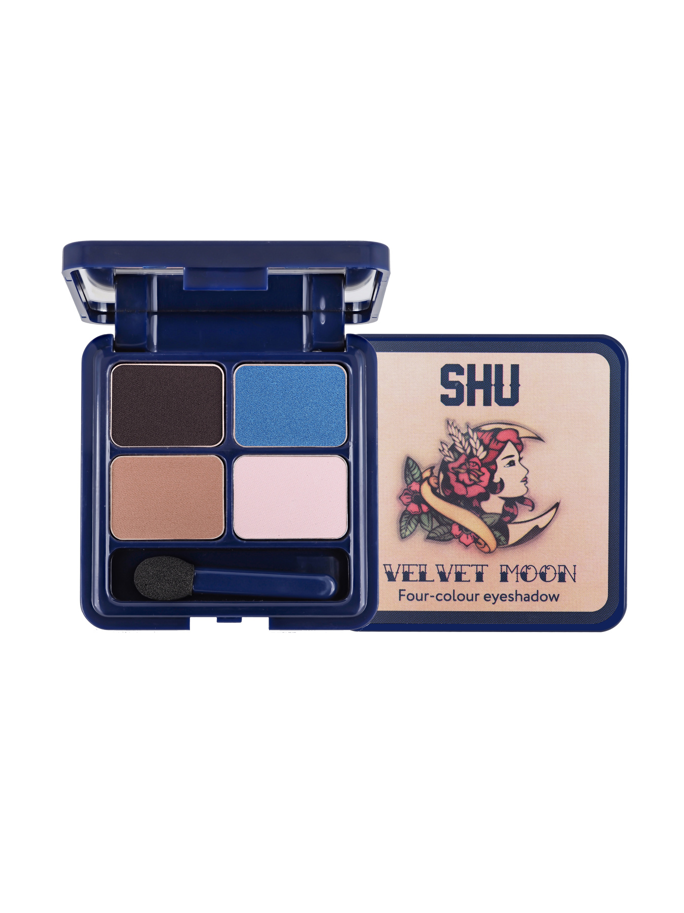 ЧЕТЫРЕХЦВЕТНЫЕ ТЕНИ ДЛЯ ВЕК VELVET MOON SHU №154 нюдово-синий SHU модель 8,44E+12 Фото