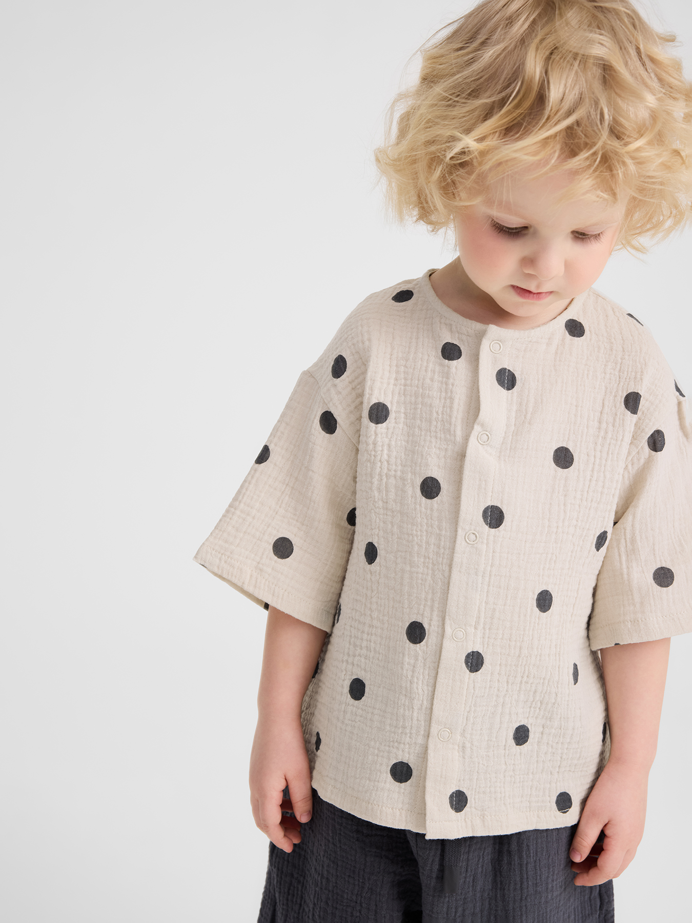Рубашки Happy Baby модель 88271_beige-with-dots Фото