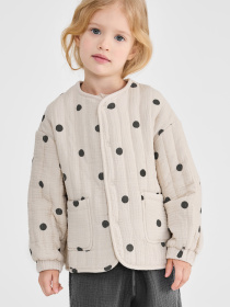 Куртки и дубленки Happy Baby модель 88270-1_beige-with-dots Фото