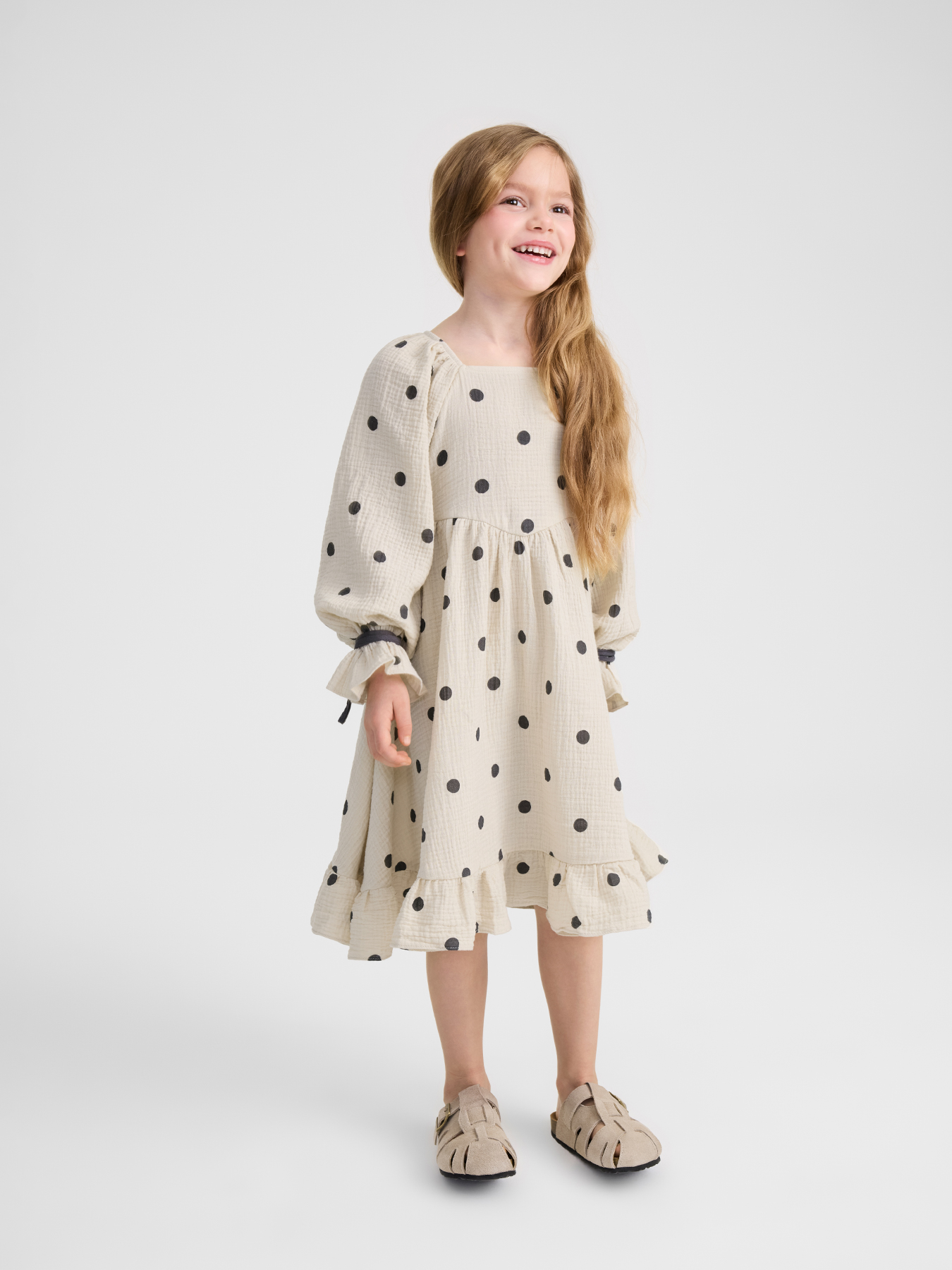 Платья Happy Baby модель 88273-1_beige-with-dots Фото