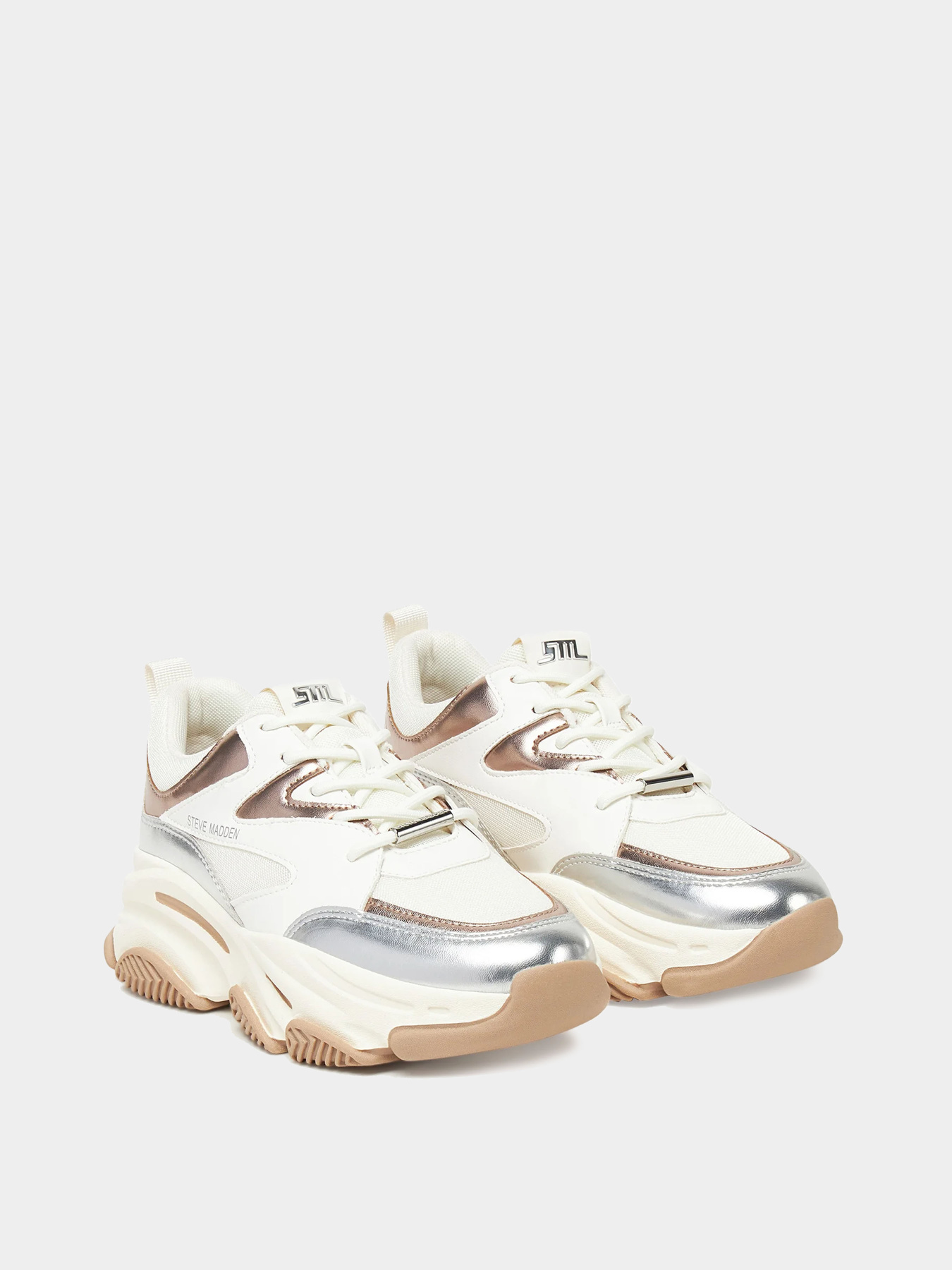 Кроссовки Steve Madden модель SM19000096 SILVER/GOLD CREAM Фото