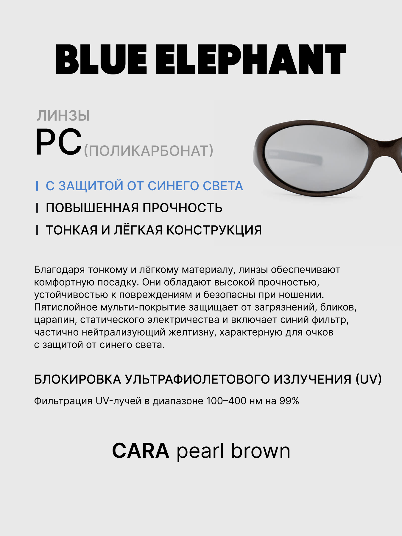 Очки BLUE ELEPHANT CARA Pearl Brown модель CP114476 Очки BLUE ELEPHANT CARA Pearl Brown модель CP114476 Фото