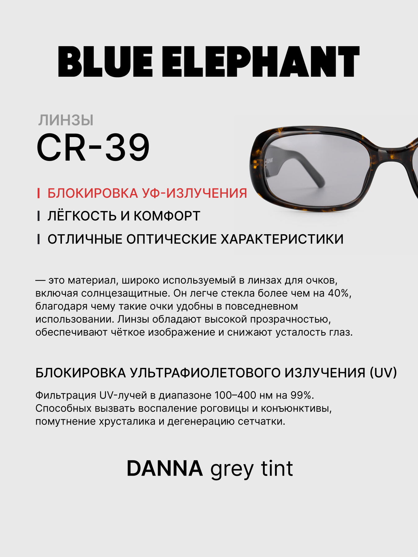Очки BLUE ELEPHANT DANNA Grey Tint модель CP114406 Очки BLUE ELEPHANT DANNA Grey Tint модель CP114406 Фото