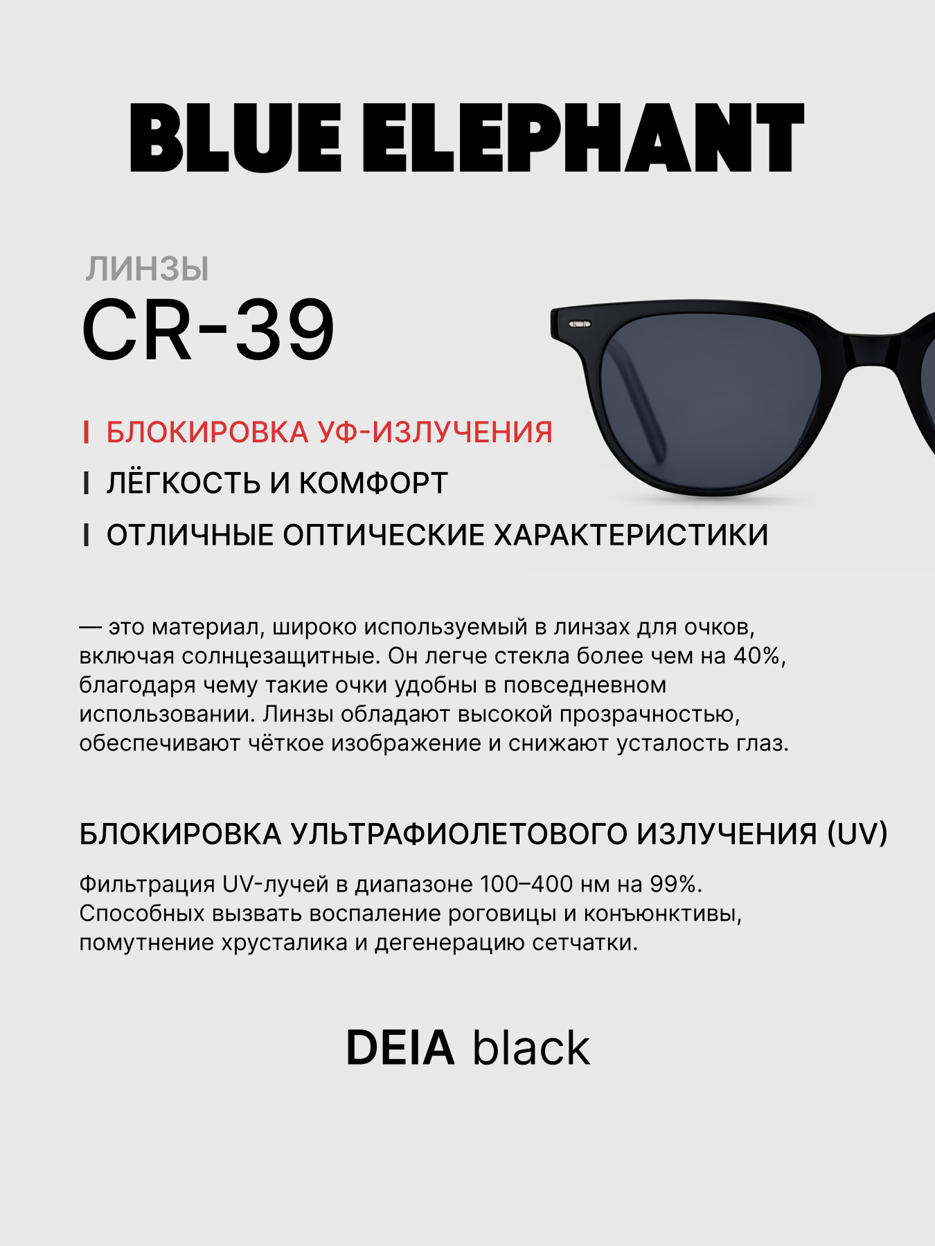 Очки BLUE ELEPHANT DEIA Black модель CP114410 Очки BLUE ELEPHANT DEIA Black модель CP114410 Фото