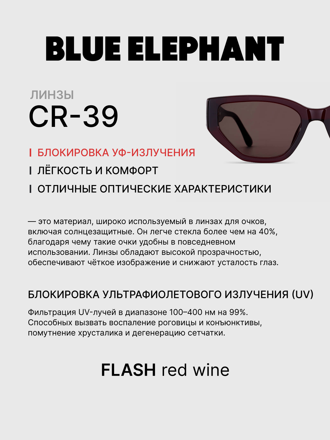 Очки BLUE ELEPHANT FLASH Red Wine модель CP114531 Фото