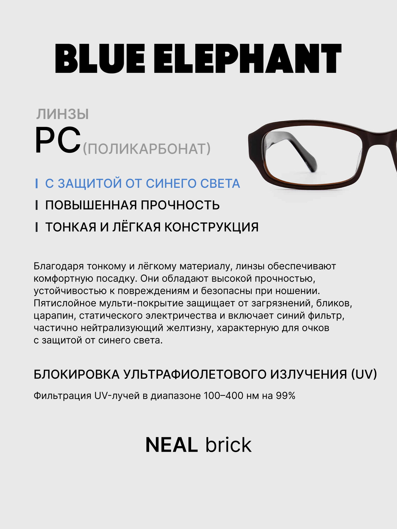 Очки BLUE ELEPHANT NEAL Brick модель CP114541 Очки BLUE ELEPHANT NEAL Brick модель CP114541 Фото